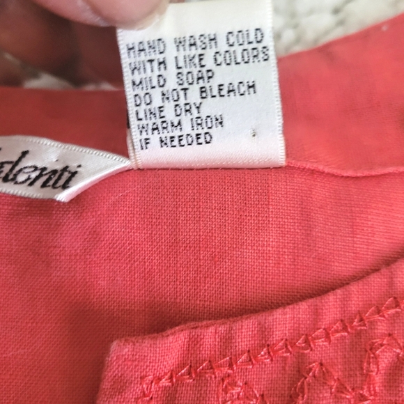 Peach Irish Linen Embroidered Sleeveless Blouse size 20 - Picture 9 of 12